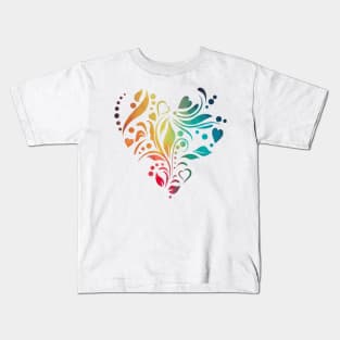 Rainbow heart flower Kids T-Shirt